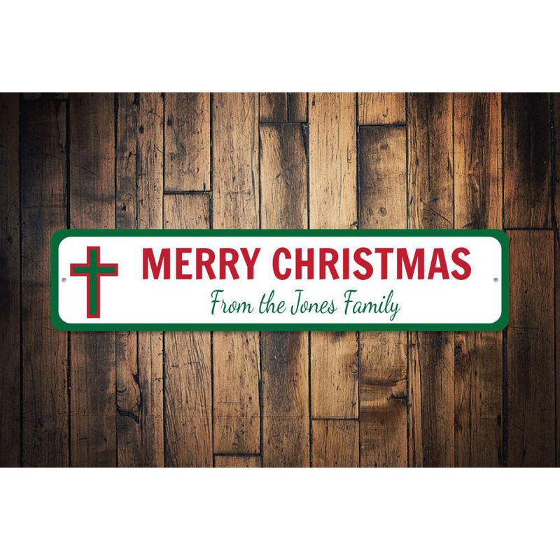 Plaque de Noël en aluminium, H 4 po x l 18 po x P 0,04 po