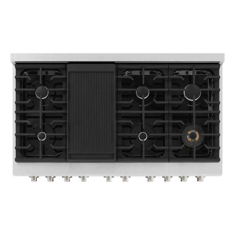 ZLINE 48" Paramount Double Oven Dual Fuel Range w/ 8 Burners in DuraSnow® Stainless Steel (SDRS-48)