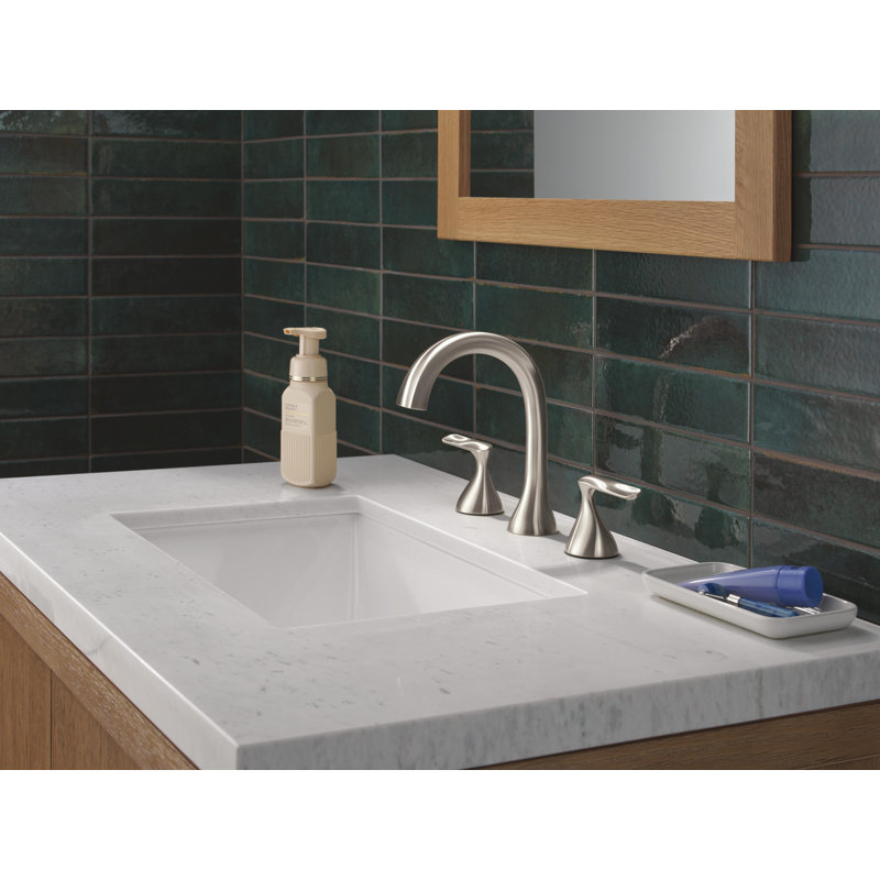 Two Handle Widespread Bathroom Faucet, Lumicoat Stainless