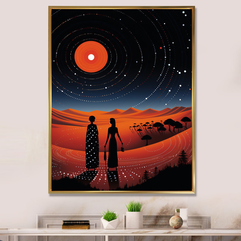 Paysage dans l'espace Liberté rêve I, Cadre flottant doré, 40" H x 30" W