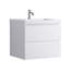 Capot-1 24,00 po X P 19,70 po P 21,60 po Meuble-lavabo mural H en bois blanc avec plateau blanc