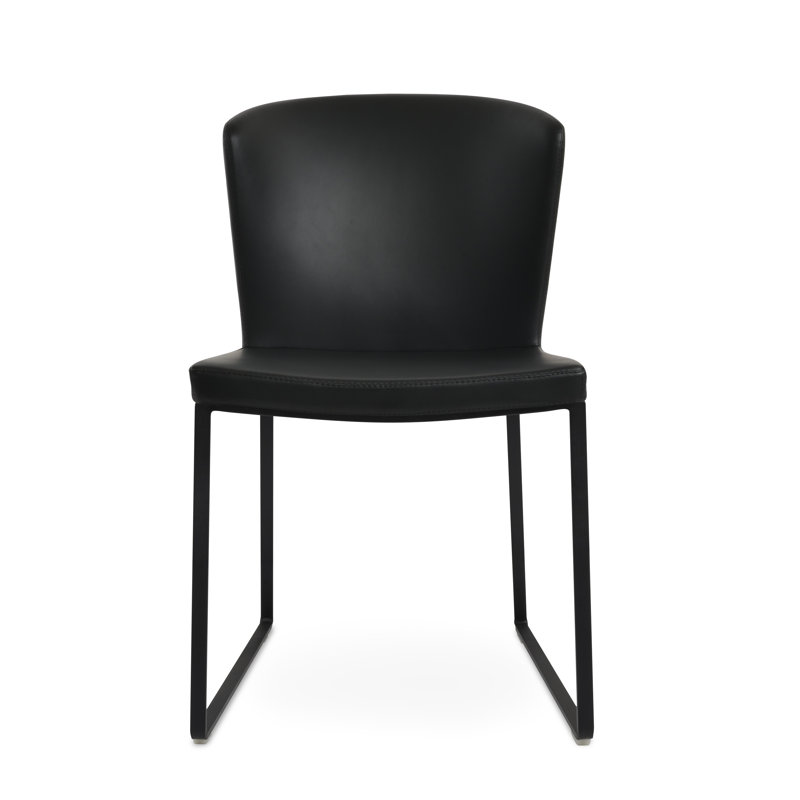 Capri 18'' H Upholstered Metal Side Chair, Brick, Black