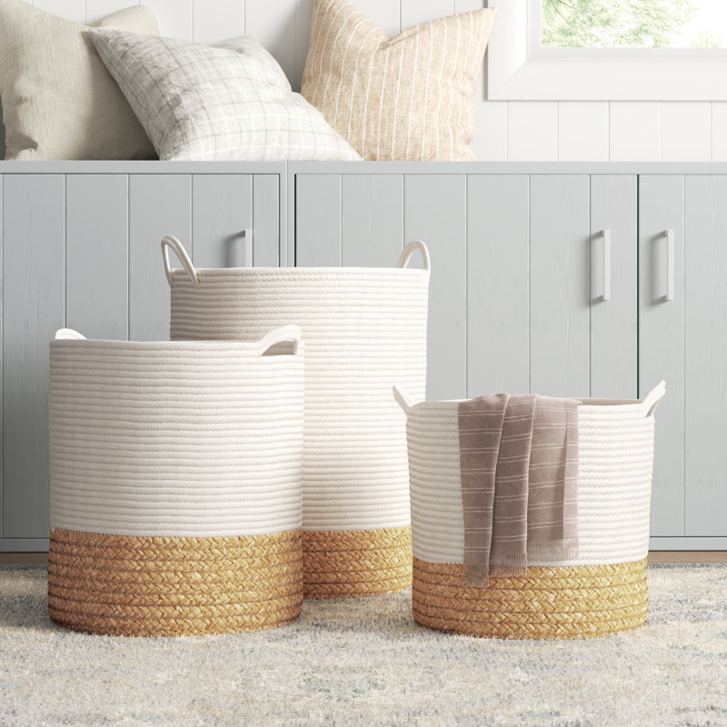 Ensemble de paniers en tissu 3 pièces