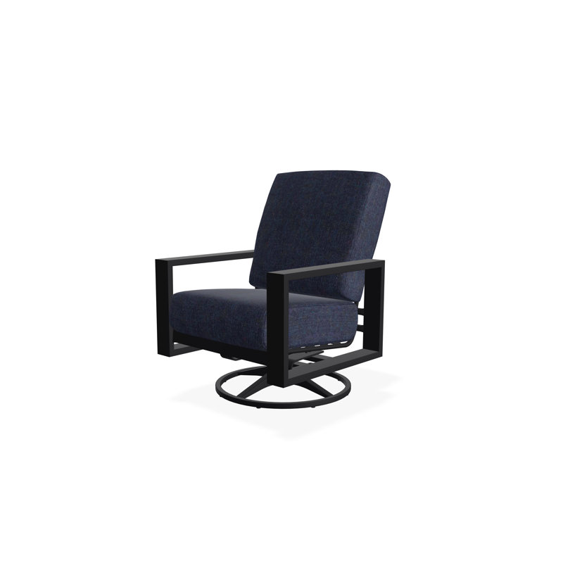 Chaise berçante pivotante Larssen, Spectre indigo Sunbrella®, Noir, noir, noir, noir