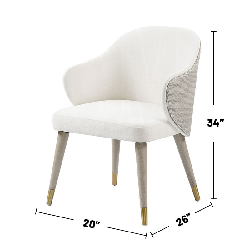 Ensemble de 2 chaises de salle à manger revêtues de chêne gris