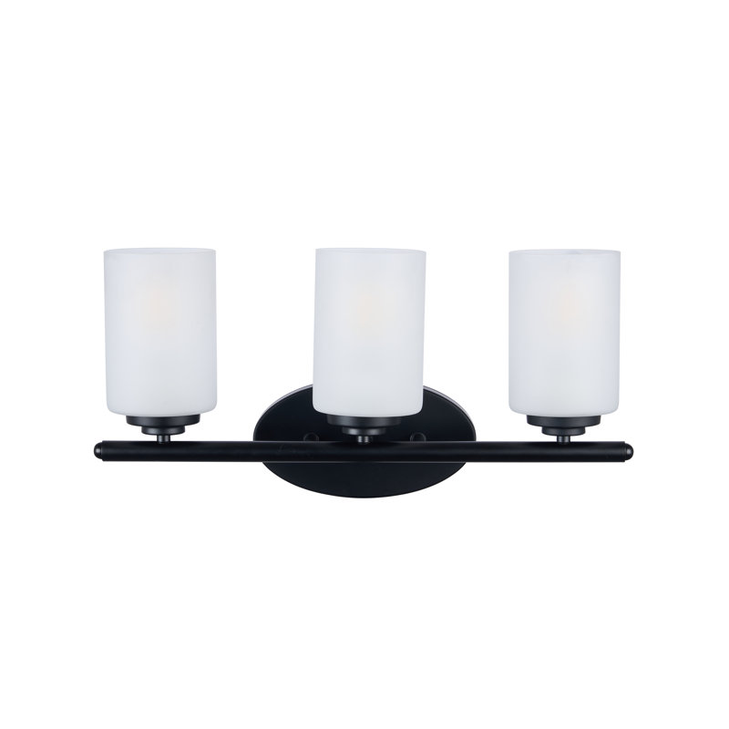 Barre d'éclairage en verre givré 19 1/4 po, Matte Black