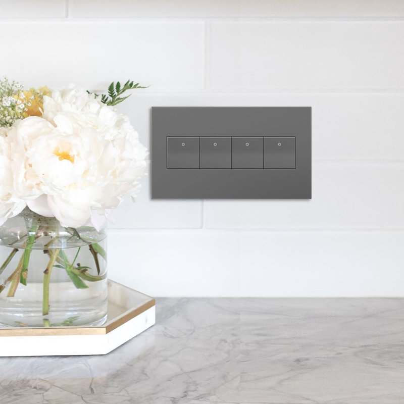 Adorne® 4 -Gang Rocker Wall Plate, Magnesium