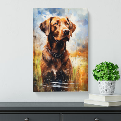 Labrador Retriever Tachisme - Wrapped Canvas