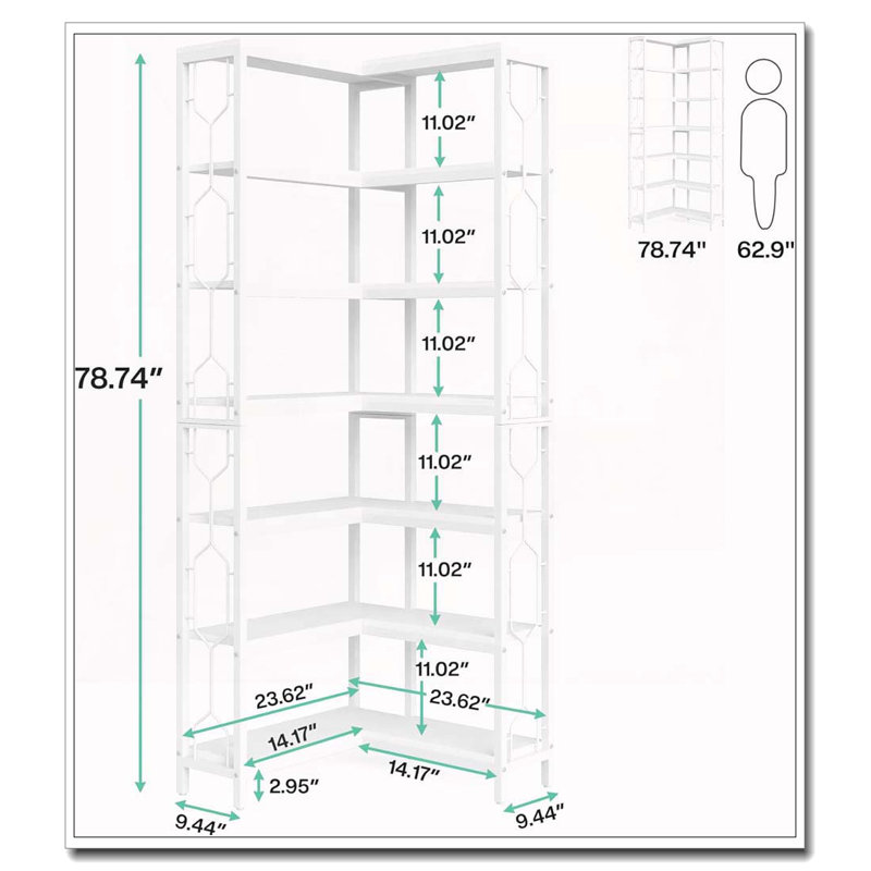 White Corner Bookcase