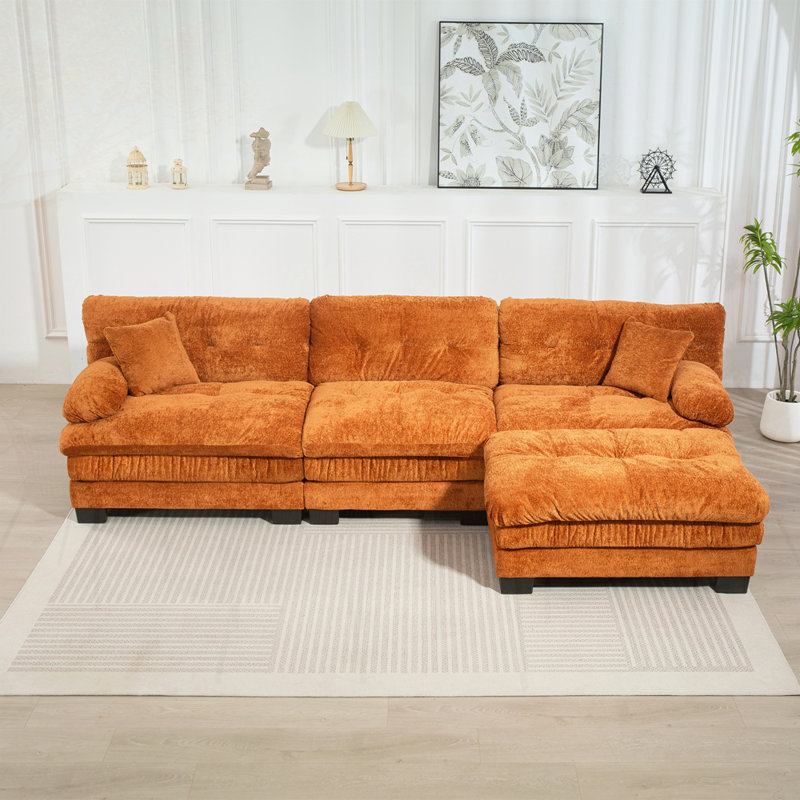 Canapé modulaire en L à assise profonde