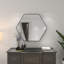 Miroir mural hexagonal en bois avec cadre minimaliste-1824171746