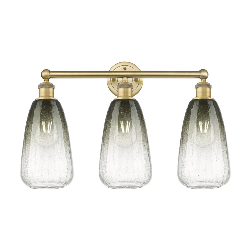 Brookhaven Almond 3 - Light Vanity Light, Blue / Oil Rubbed Bronze