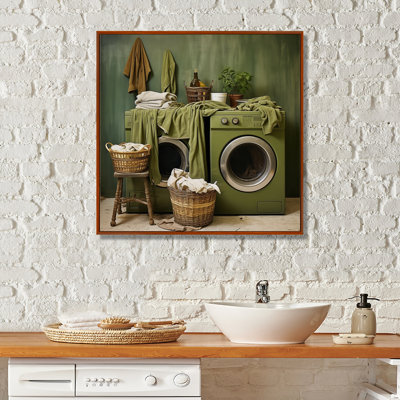 «Green Vintage Laundry Room I», reproduction sur toile