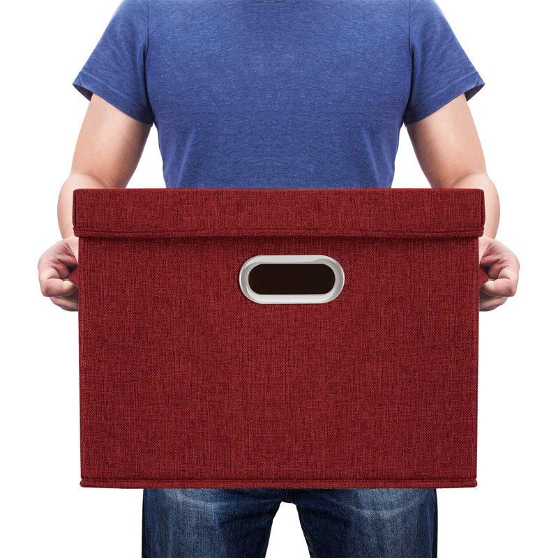 Fabric Decorative Bin, Red Wine