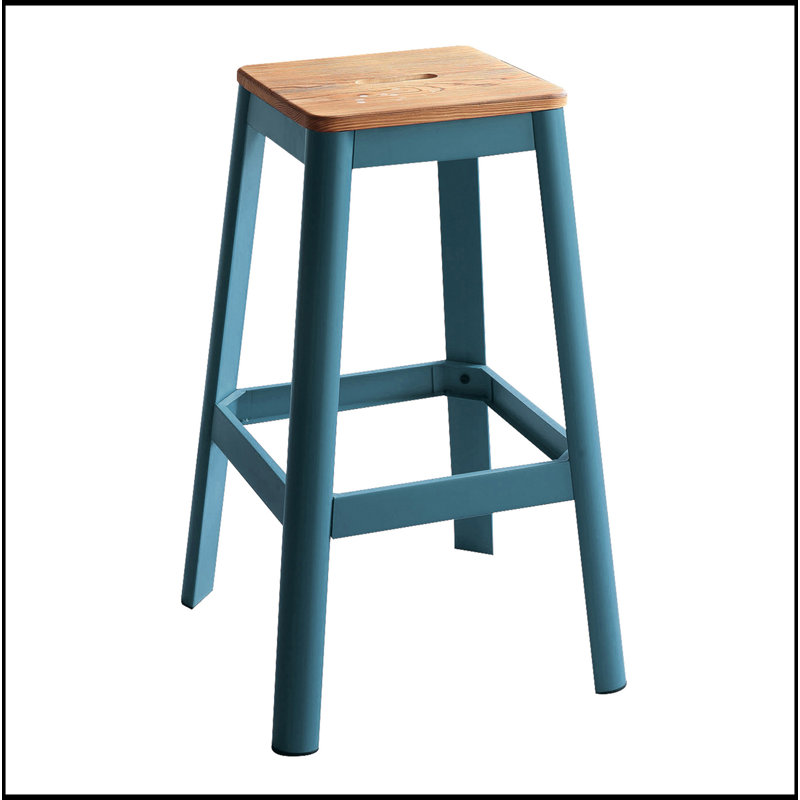 Tabouret de bar Natural, Bleu