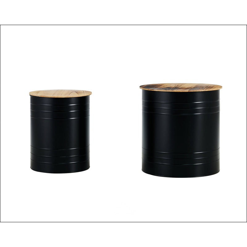 Table d'appoint Farmhouse Rustic, Brun, Noir, noir, noir, noir