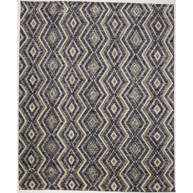 Hand Knotted Chevron Area Rug