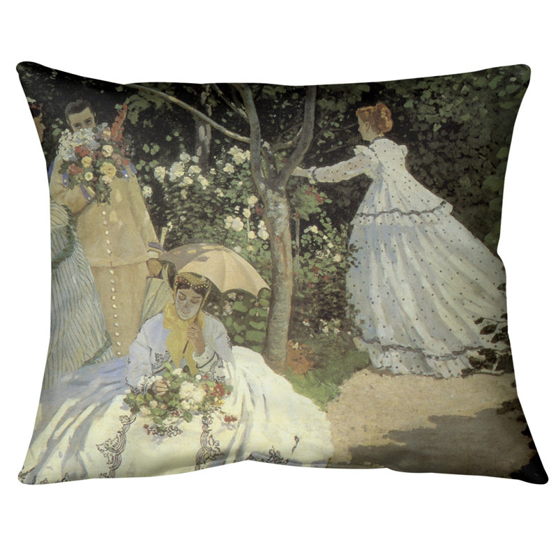 Coussin lombaire pour les femmes dans le jardin, 20 po x 14 po, Vert, Bourre en polyester