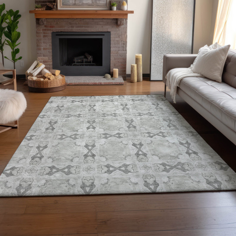 Premium Machine Washable Cerrito AMF564 Ivory Rug, Rectangle 10' x 14'