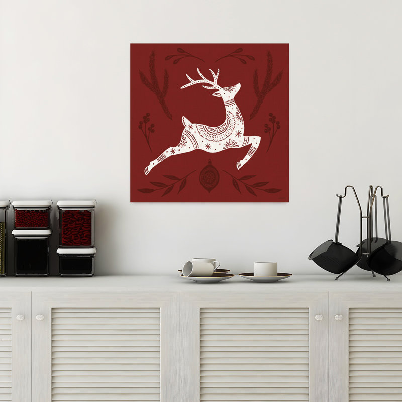 Forme contemporaine des Fêtes III avec art de Noël crème, H 18 po x l 18 po