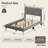 Abe Upholstered Platform Bed Frame with Storage Headboard and LED Lighting-979535343-978940311