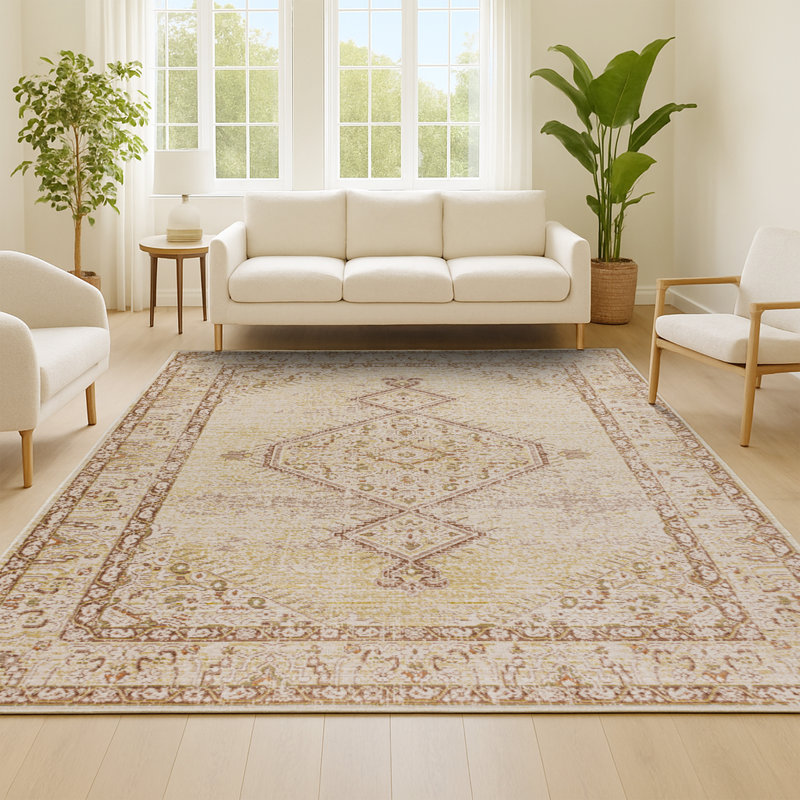 Tapis ivoire Mordecai, Rectangle 5 pi 3 po x 7 pi 7 po