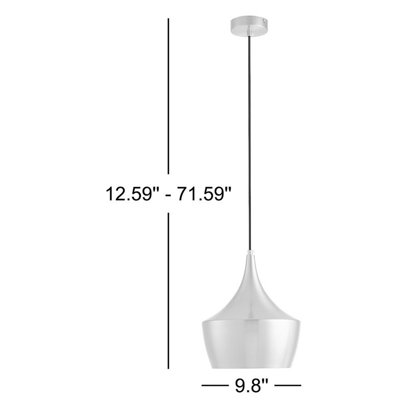 Wachtel 1-Light Dome Iron Pendant 
