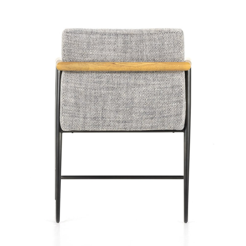 Rowen Upholstered Dining Chair, Sonoma Black Genuine Leather/Carbon Black, Thames Raven/Black