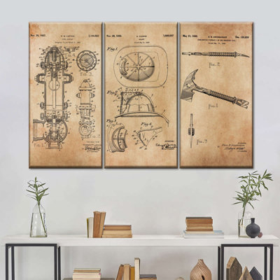 Ensemble de 3 pièces brevetées sur toile