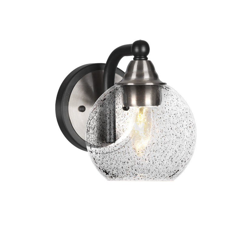 Ahern 1-Light Wall Sconce, Matte Black/Brushed Nickel