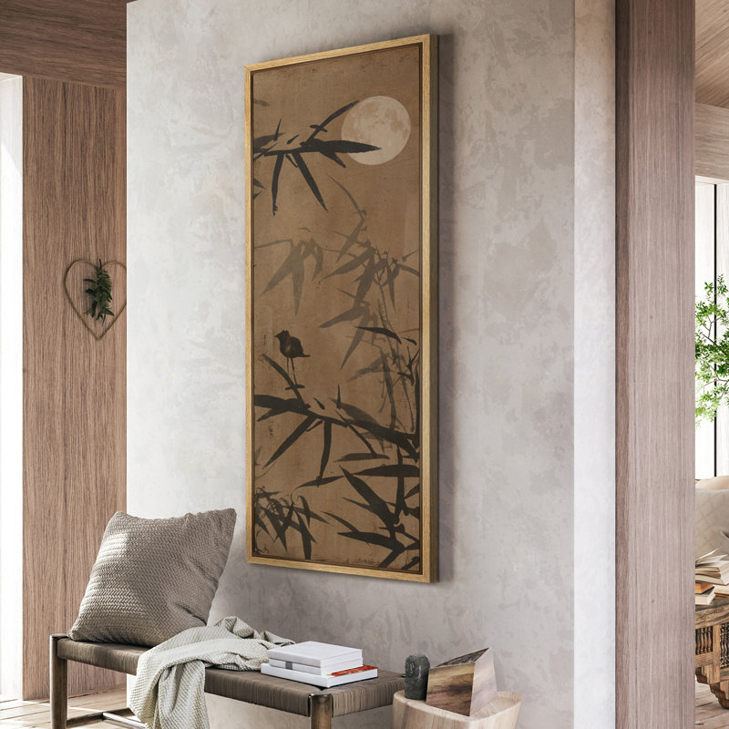 Abstrait, art de la tige de bambou, minimaliste, moderne, panoramique, horizontal, neutre, art mural, décor de ferme, Naturel