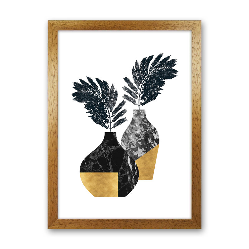 Vases No 1 - Print, Brown Framed, 64cm H x 46cm W x 3cm D
