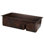 33" Hammered Copper 70/30 Double Basin Kitchen Sink with Short 5" Divider
