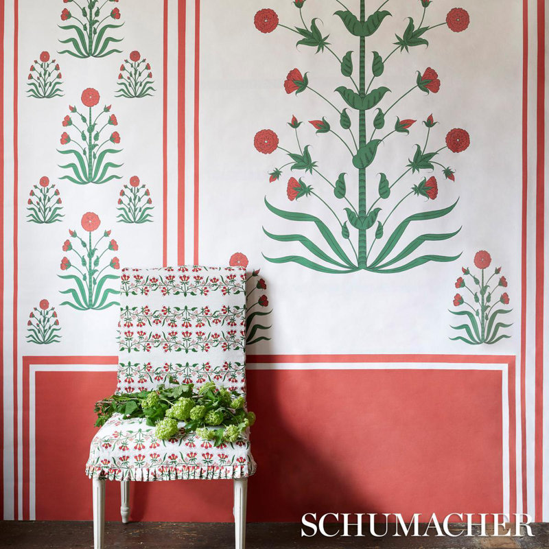 Schumacher x Marie-Anne Oudejans Royal Poppy Panel B, Red