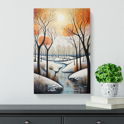 Winter Landscape Modern No.2 - Wrapped Canvas