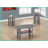 Grey Laminate 3-Piece Coffee Table &amp; End Table Set for Living Room, Space-Saving with Lower Shelves
