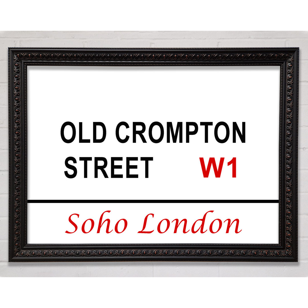 Old Crompton Street Signs - Einzelne Bilderrahmen Kunstdrucke