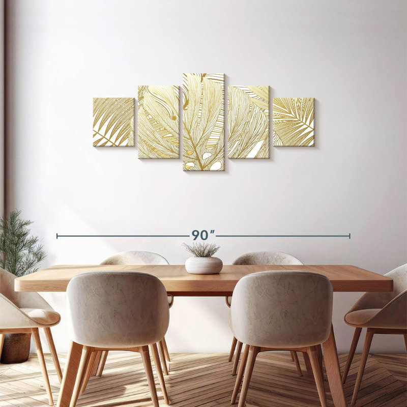 Feuilles tropicales dorées