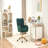 Green Velvet Fabric Office Chair, 360 Swivel Home Office Chair, With Gold Metal Base And Universal Wheels-1044763038
