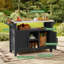 Kitchen Cart With Big Storage Cabinet, Movable Outdoor Dining Cart -998219978