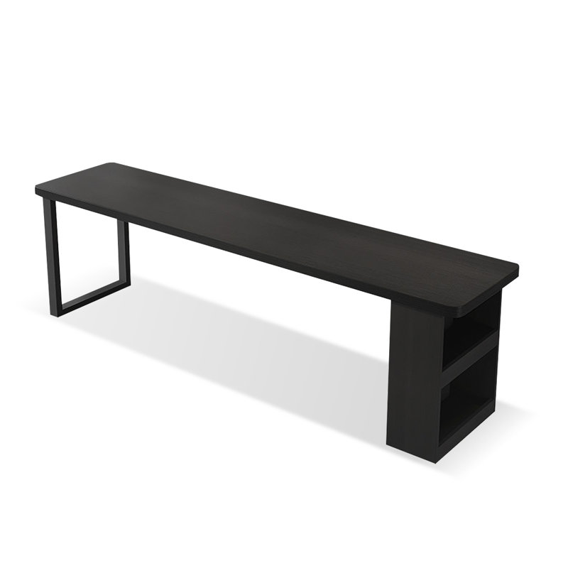 Bureau rectangulaire en bois massif noir, H 29,53 po x l 94,49 po x P 23,62 po