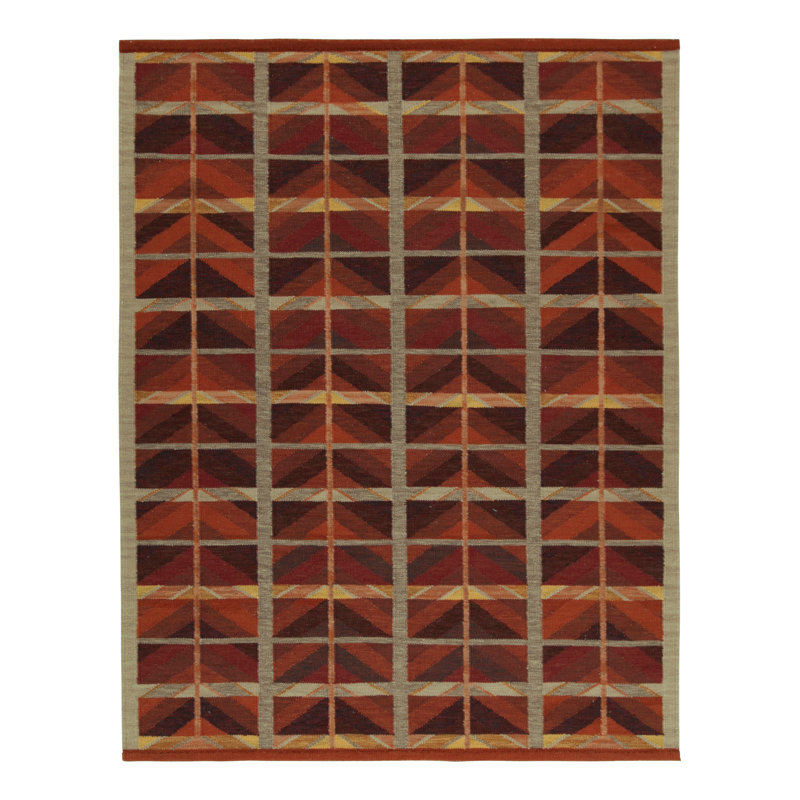 Scandinavian Wool Geometric Area Rug, Rectangle 8' x 10'