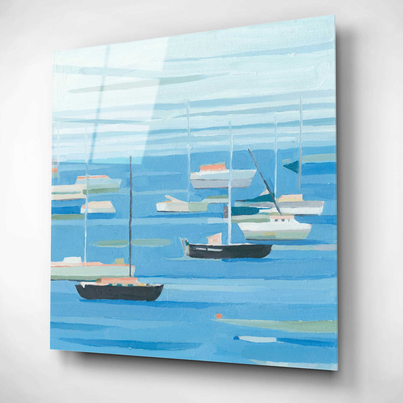 «Summer Regatta II» par Emma Scarvey, art mural en verre acrylique, H 12 po x l 12 po x P 0,13 po