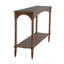 Console 47 x 14 x 30 po en bois brun rustique avec pieds en spirale tournés et tablette inférieure