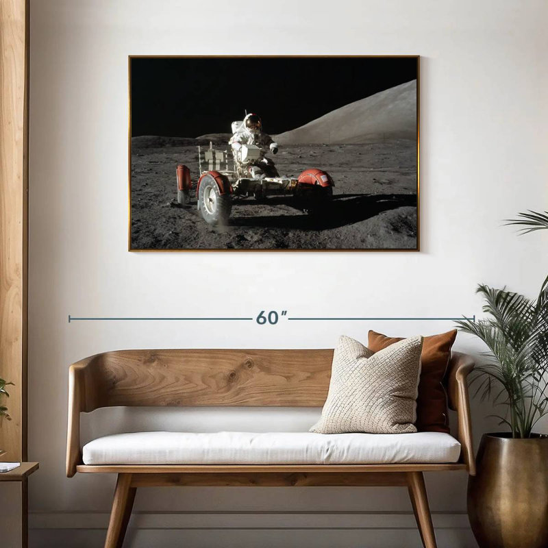 Apollo 17 Lunar Landing, Floating Frame Gold, 43" X 29"
