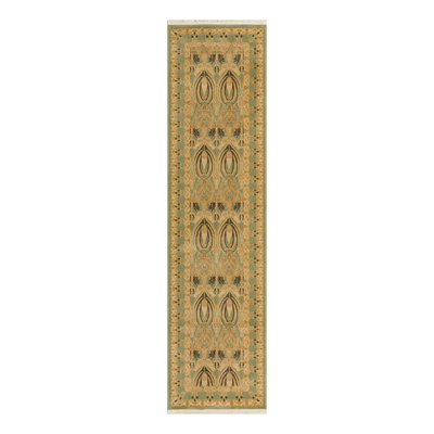 Tapis touffeté ikat Moore en vert clair / beige
