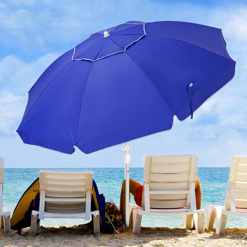 Parasol de plage 78 po Maciel, Bleu