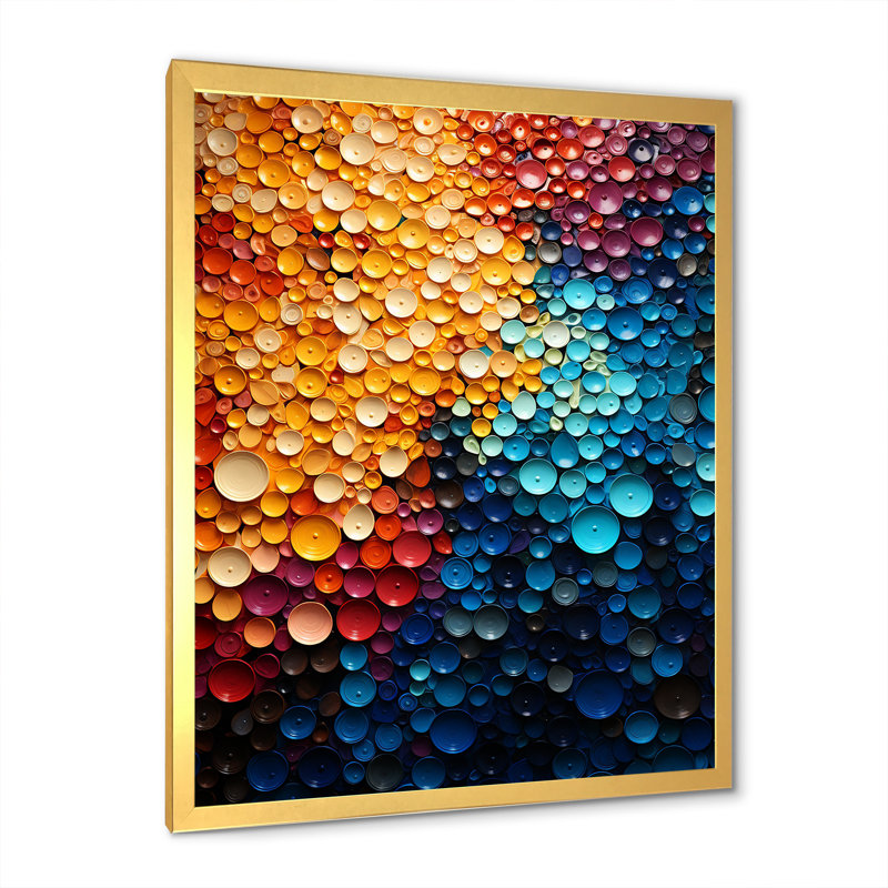 Rainbow Infinite Intricacies - Art mural arc-en-ciel pour le salon, Encadrement doré, H 20 po x l 12 po x P 1 po