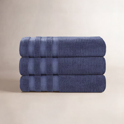 3-Piece Geometric Zero-Twist Cotton Towel Set