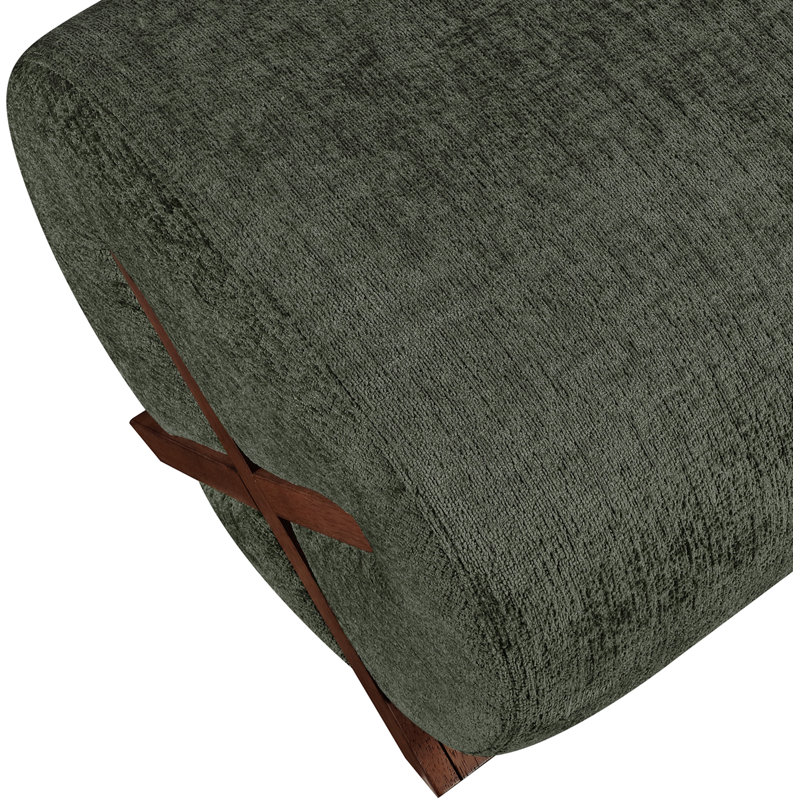 Repose-pieds Akira, Brun noyer, Tissu de polyester vert